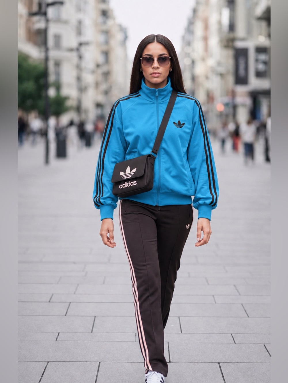 adidas Originals Women's Classic Firebird Track Jacket Apple Sky Rush KU8123